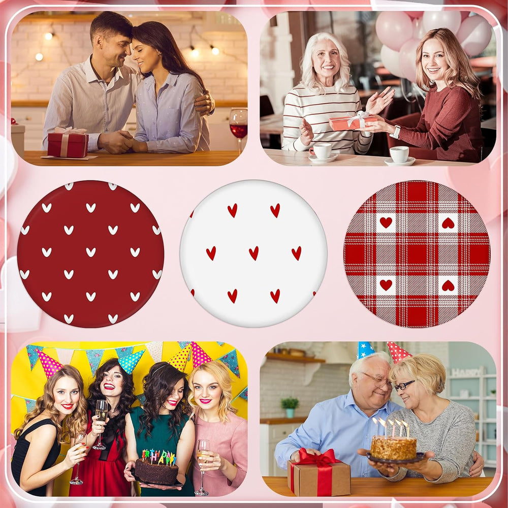 Geetery 120 Pcs Heart Compact Mirrors Gifts Bulk Mini Small Round Circle Port...