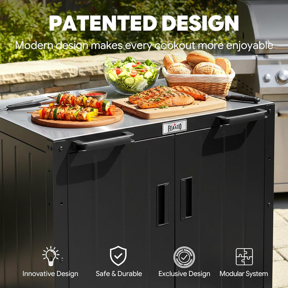 Feasto Modular Outdoor Kitchen Island with Storage and Stainless Steel Top