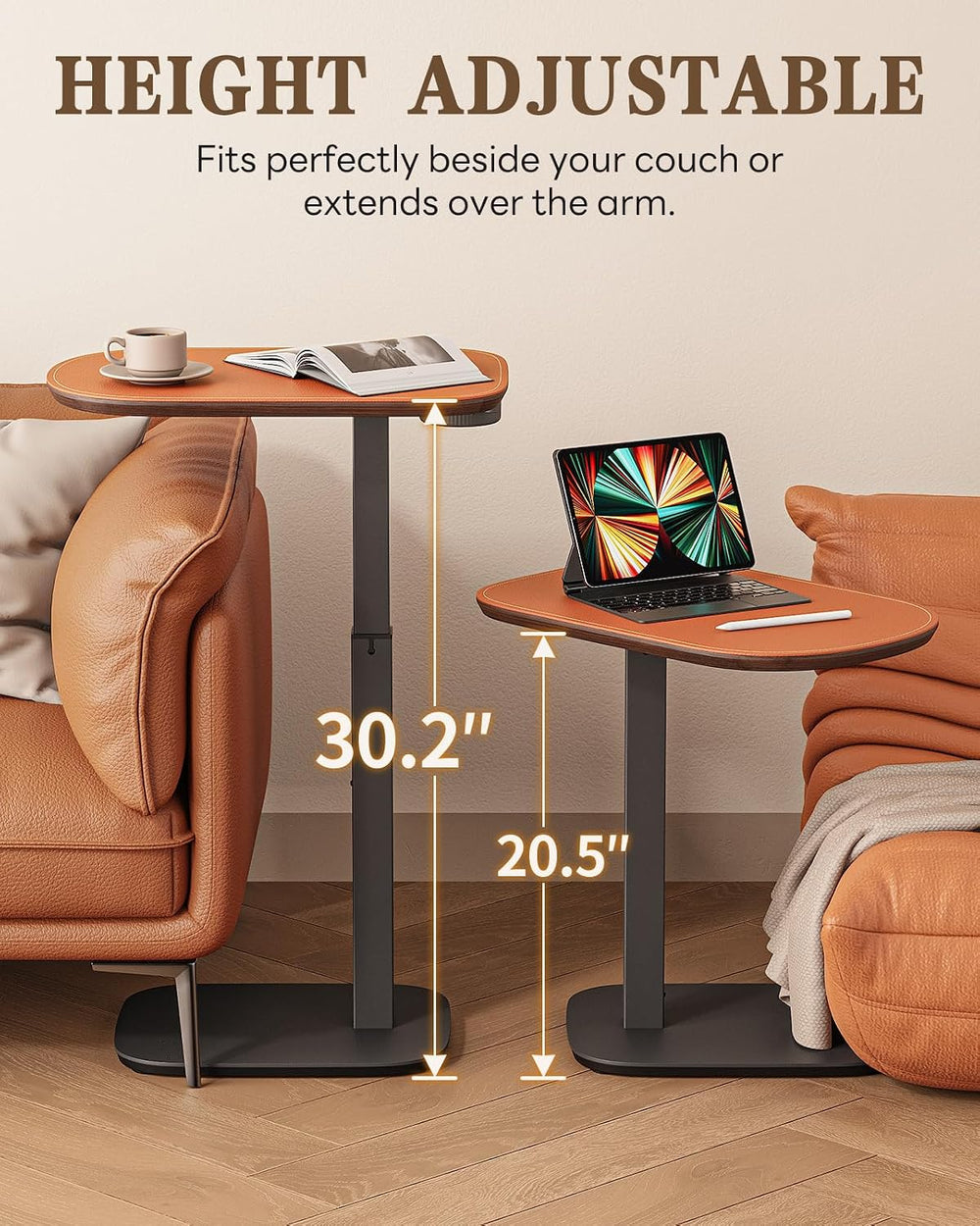 SAIJI Swivel Top TV Tray Table for Living Room Eating and Laptops