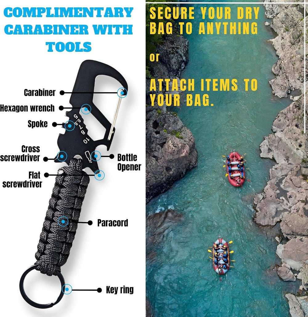 Tactiko Survival 35L Heavy-Duty 100% Waterproof Backpack, Roll Top Dry Bag