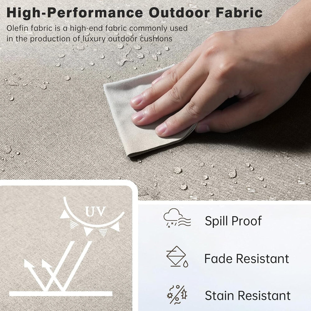 Belord Luxury 6" Thick Outdoor Cushion 2 Set - 22 x24 Inch 28D Sponge Fi...