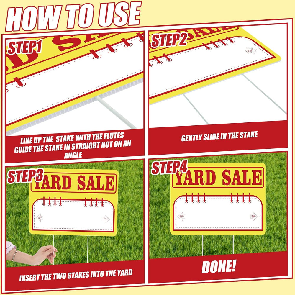 Ferraycle 12 Pack Yard Sale Signs with Stakes 16'' x 12'' Hig...