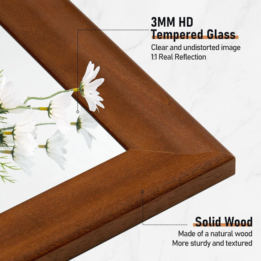Rustic Wood Wall Mirror for Bathroom,Rectangle 24 x 36 inch Vanity Mirrors