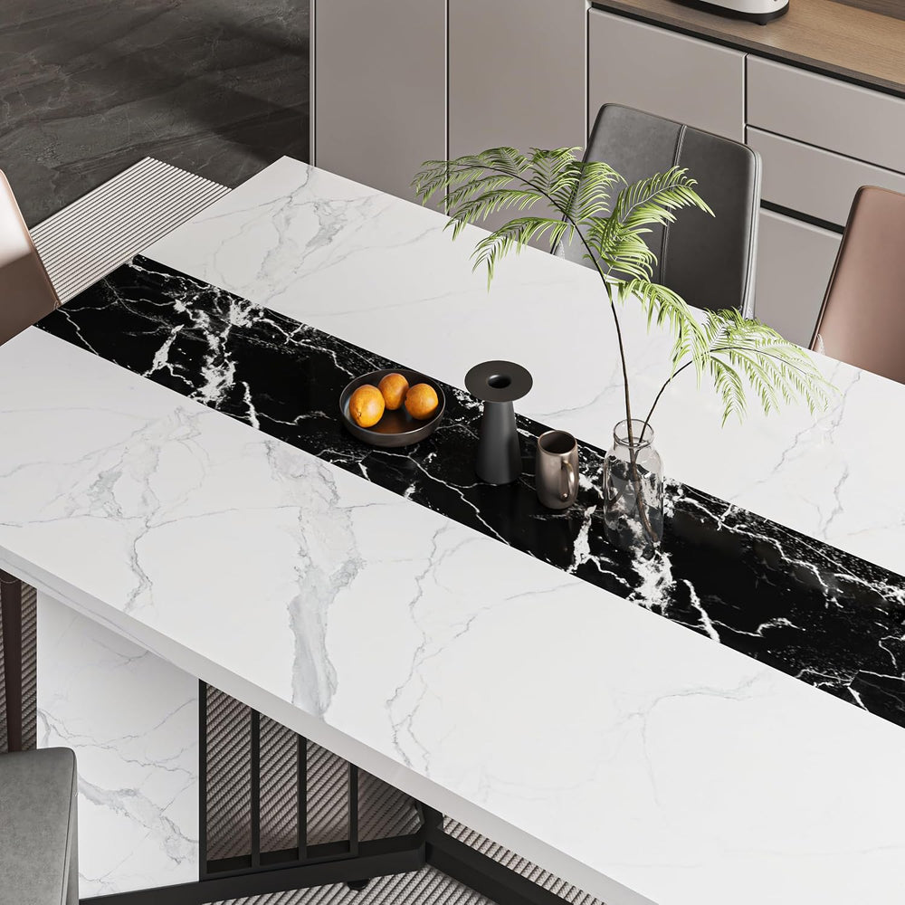 71inch Dining Table for 6-8 People, Large Rectangular Wood Kitchen Table with...