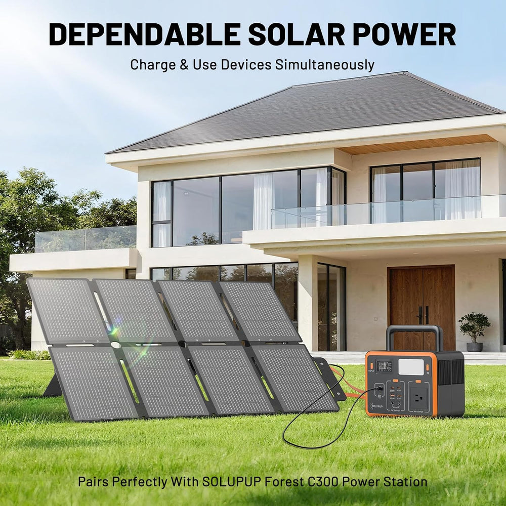 SOLUPUP 100W Portable Solar Panels-24% High Efficiency-Compact 8-fold Design ...