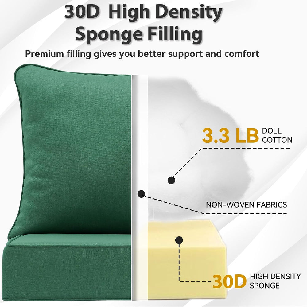 Outdoor Seat Cushion 24 x 22 Inch, Olefin Patio Furniture Cushions with Remov...