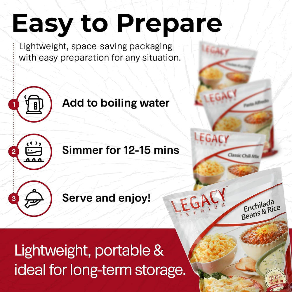 Legacy Food Storage 120 Serving Emergency Food Supply Bucket, 15 Entrees, 45,...