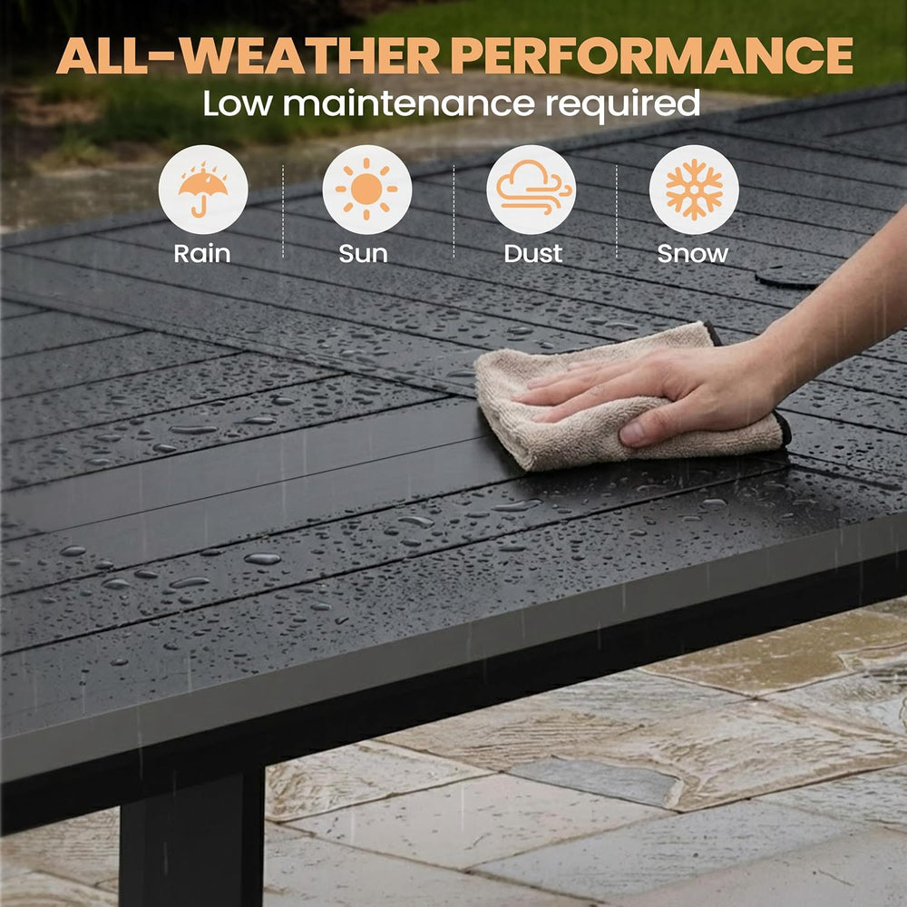 Pellebant Aluminum Outdoor Dining Table for 12 Person