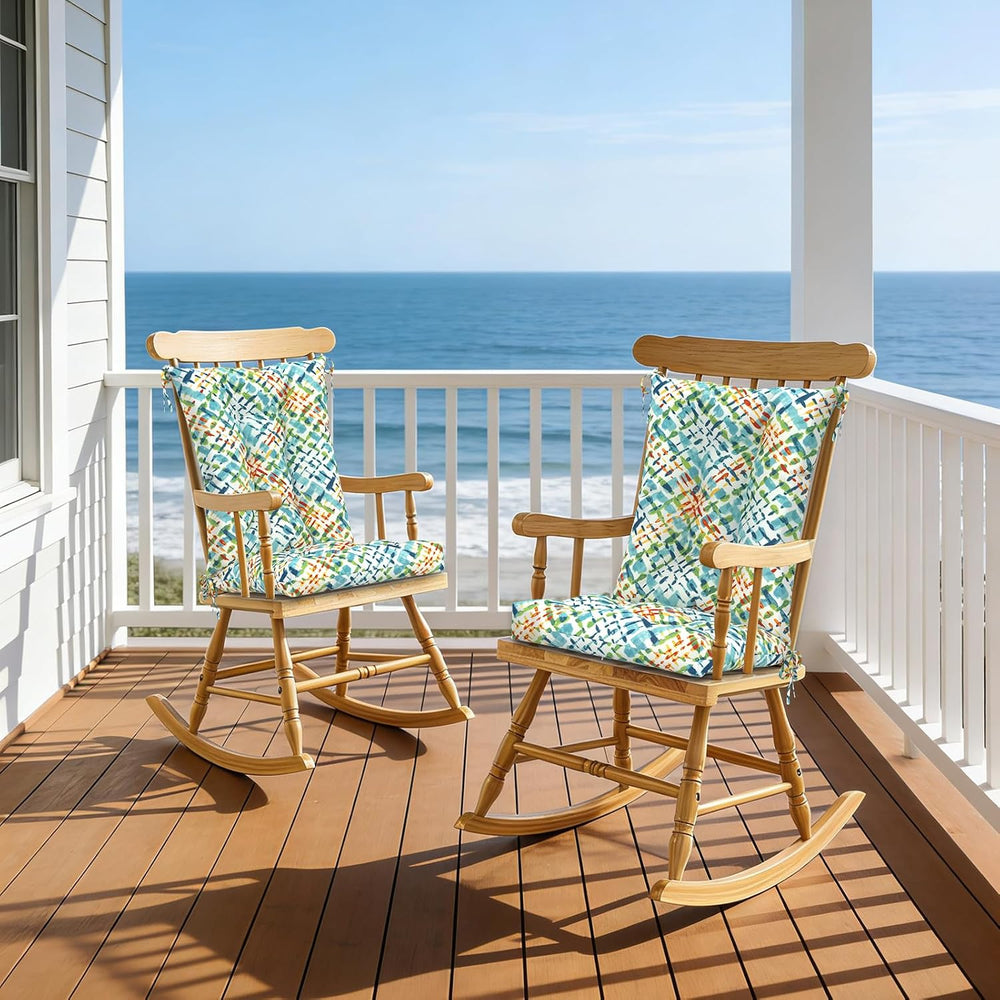 DYTXIII Set of 2 Rocking Chair Cushions for Outdoor/Indoor Use,Water Resistan...