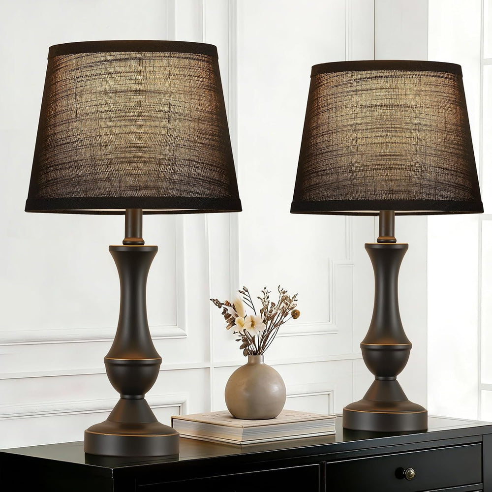 Table Lamp Set of 2, 19" Mordern Bedside Lamps for Living Room & Bed...