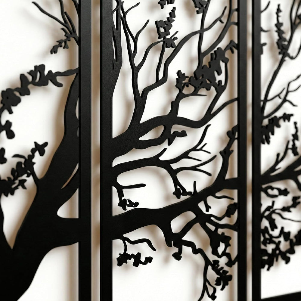 DEKADRON Metal Wall Art, Tree of Life 4 Panels, Tree Sign, Metal Wall Decor, ...