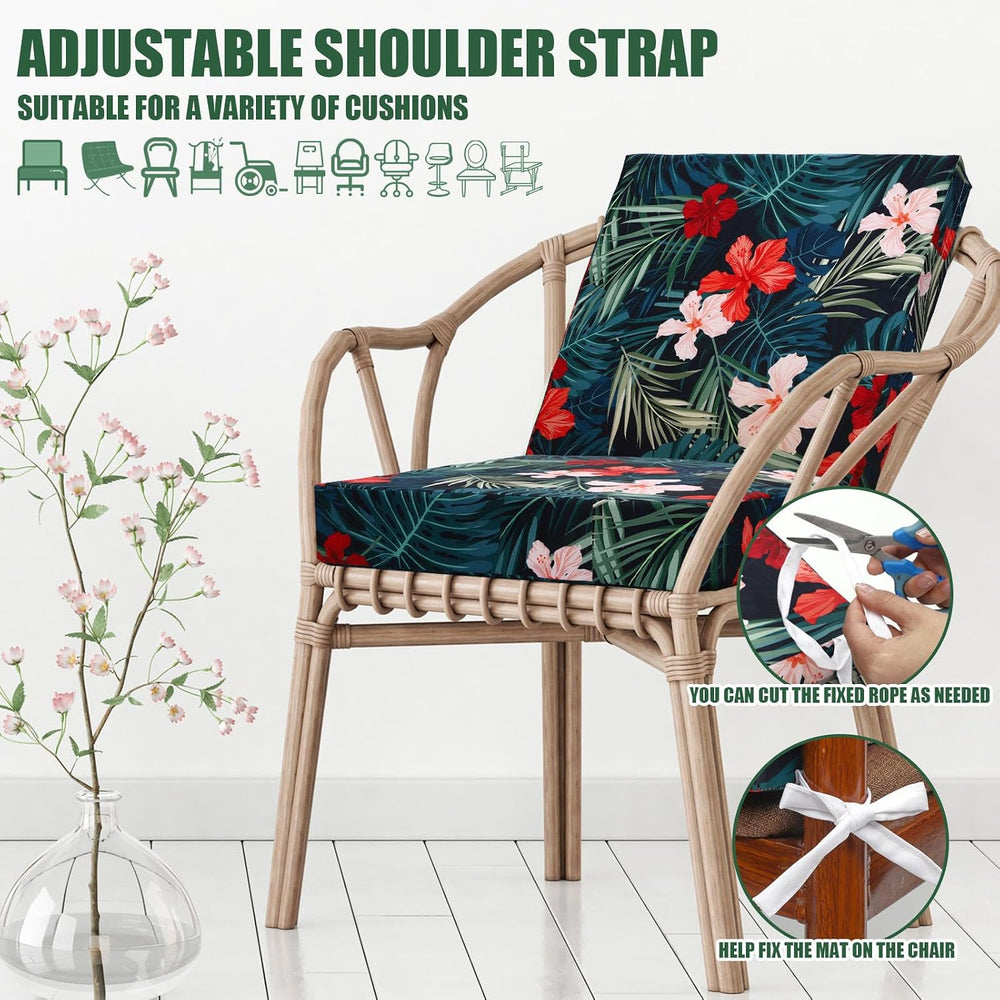 Panelee 6 Pcs Patio Cushion Covers Square Chair Seat Slip Covers Waterproof O...