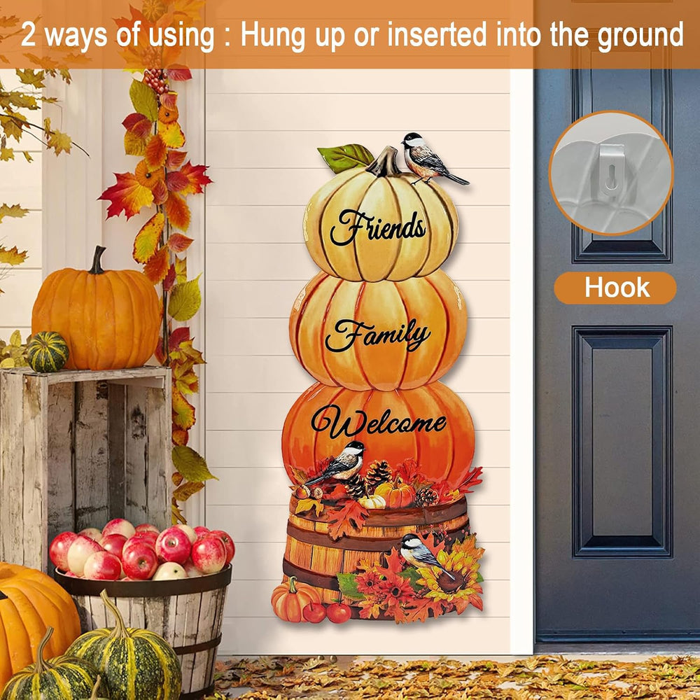 Thanksgiving Pumpkin Garden Stakes,Fall Decorations Outdoor Yard Art Decor