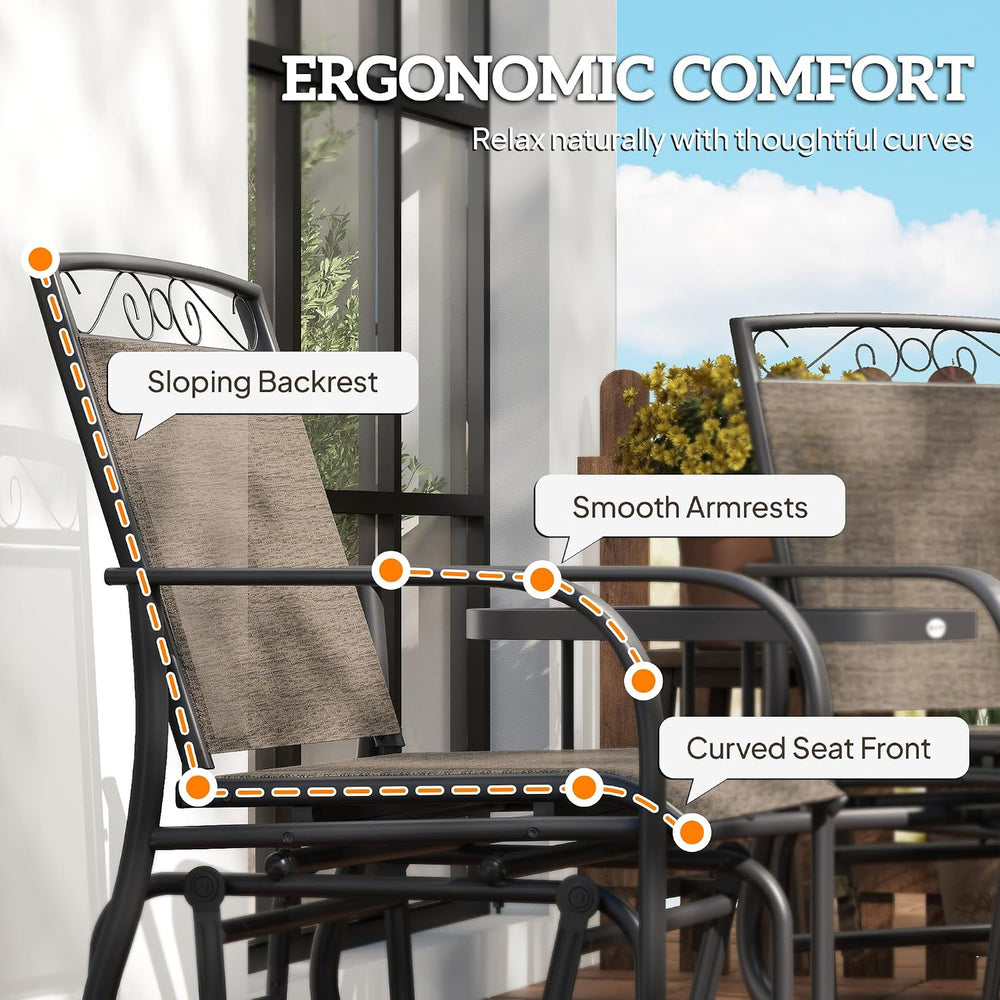 Outsunny Outdoor Glider Chairs with Coffee Table Patio 2-Seat Brown