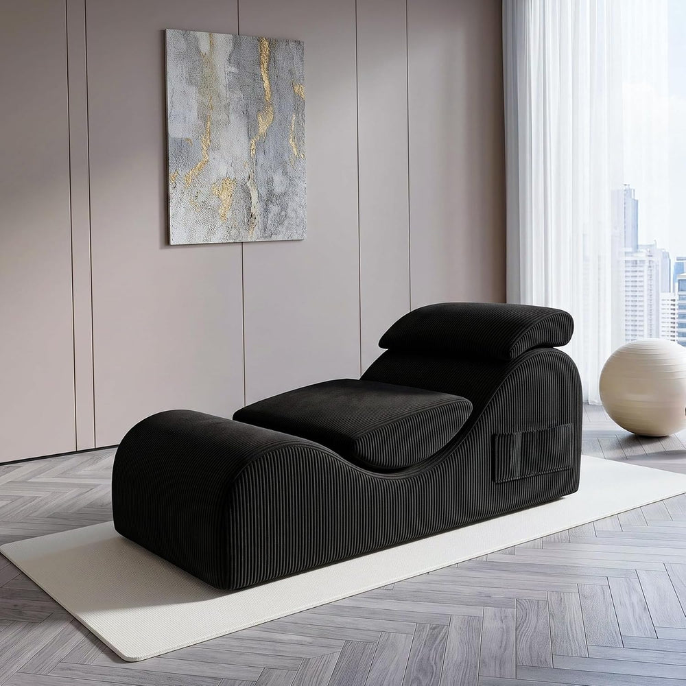 Convertible Yoga Chair Lounge for Adults, Ergonomic Foam Chaise Lounge Chair ...