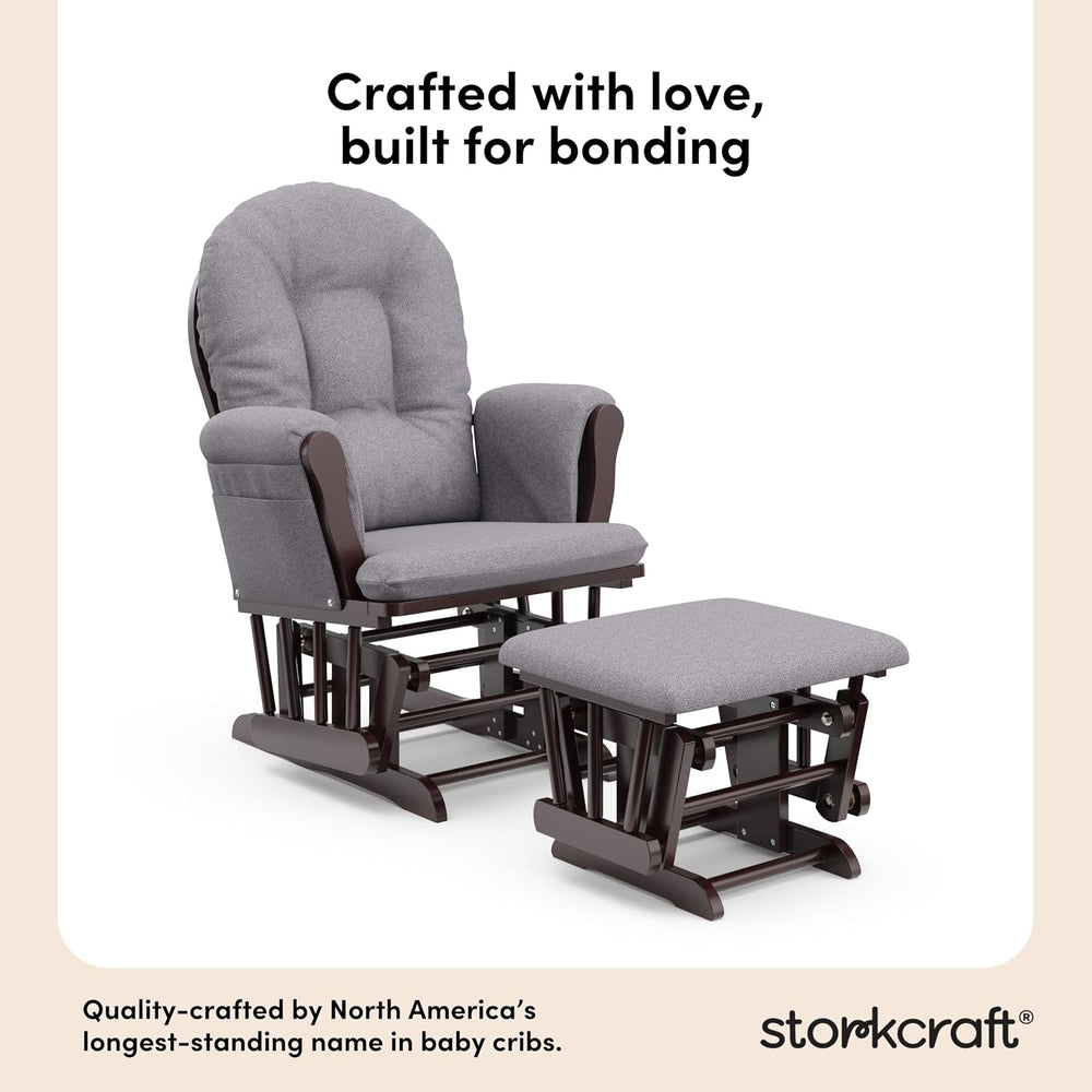 Storkcraft Premium Hoop Glider & Ottoman, Espresso/Gray Swirl