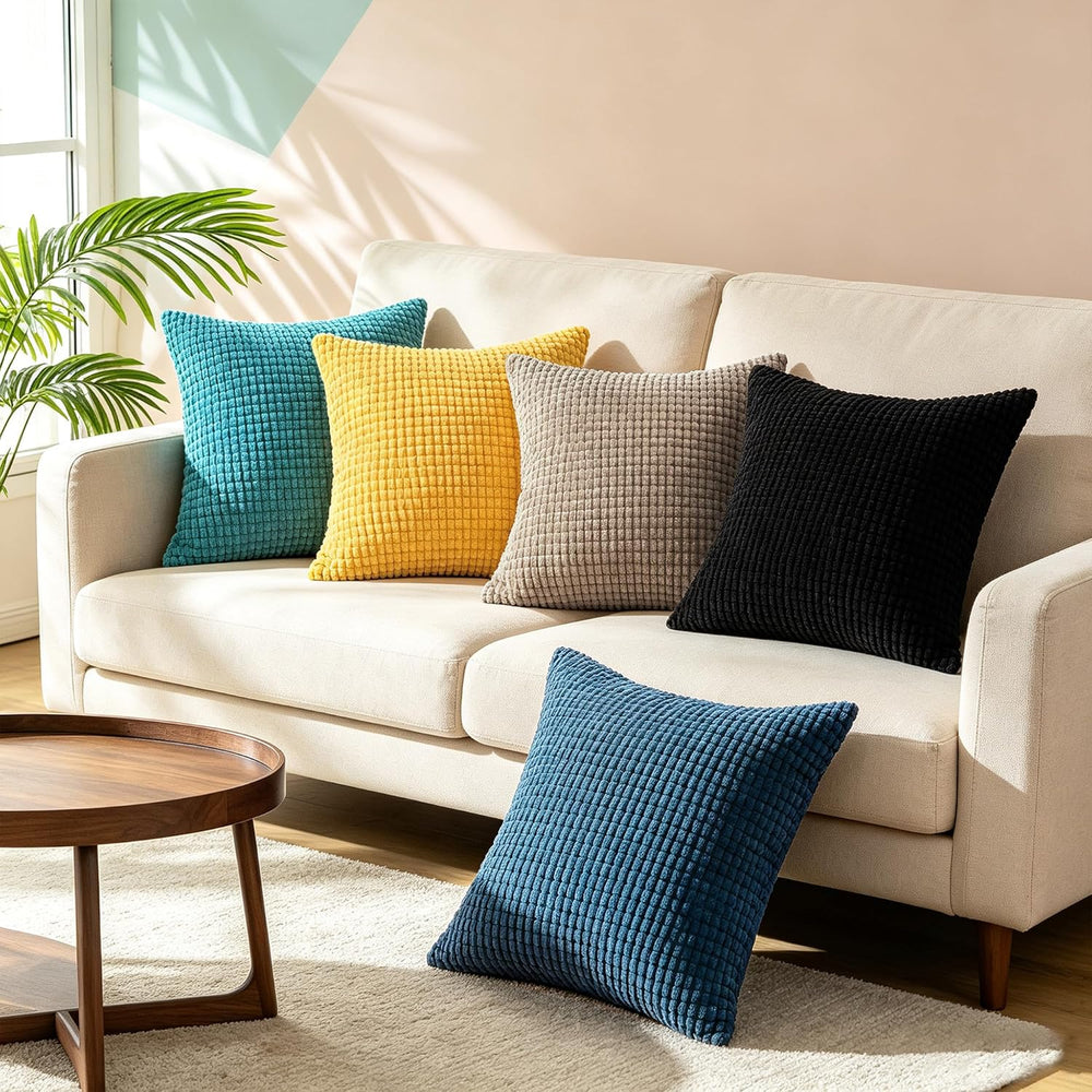 CaliTime Decorative Couch Throw Pillow Covers 26 X 26 Inches Black