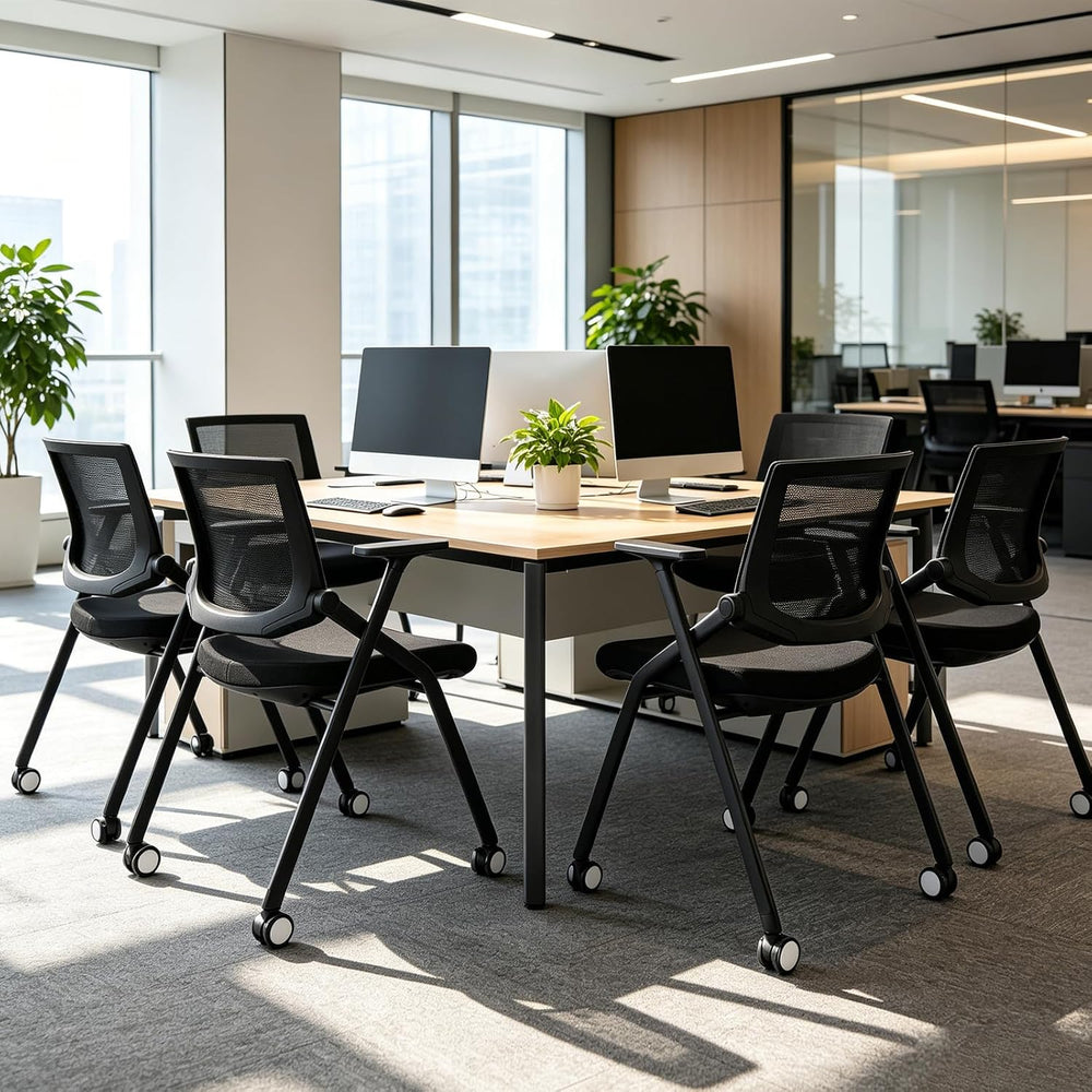 20 Pack Conference Room Chairs with Wheels and Paddle, Ergonomic Mesh Back an...