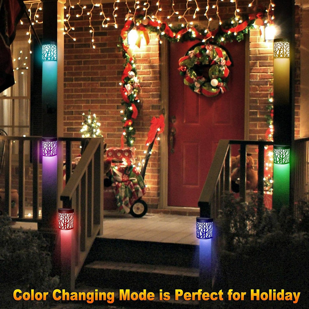 DenicMic Solar Wall Lights Outdoor Wall Sconce Fence Lights Solar Powered