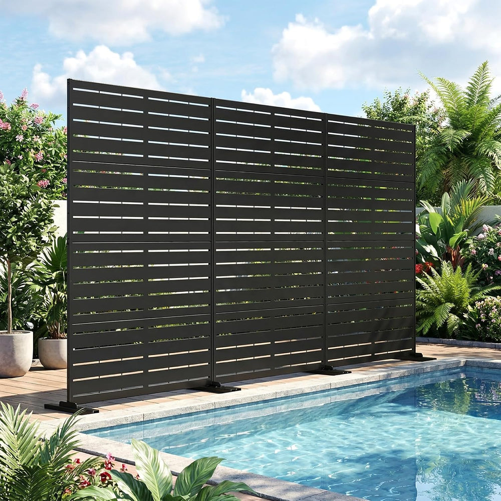 SUNYRISY 2Pack Metal Outdoor Privacy Fence Screen for Balcony Patio Deck Gard...