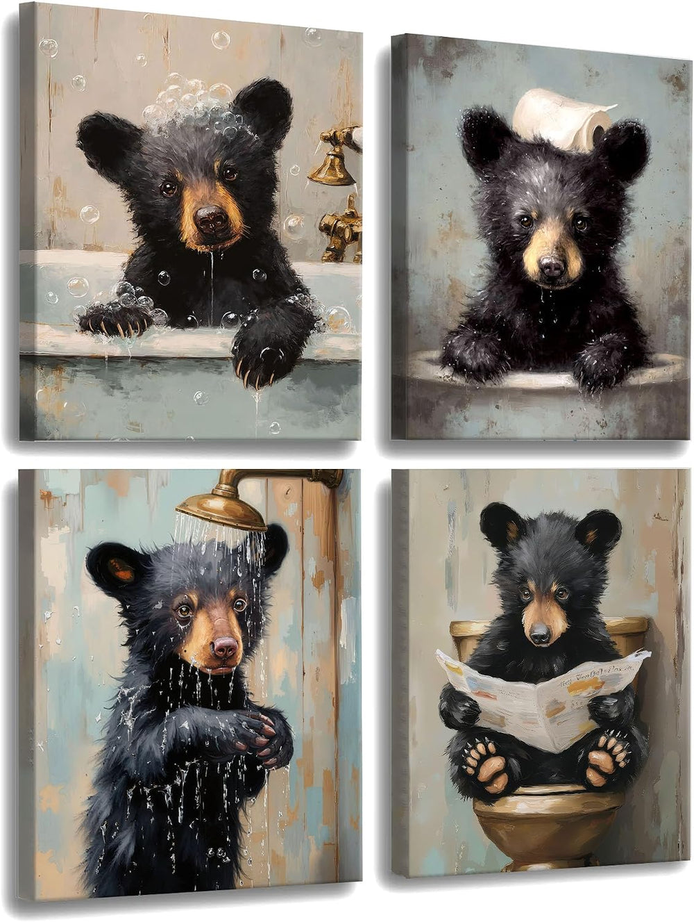 Frimeeme Bear Pictures Wall Decor pictures for bathroom wall decor