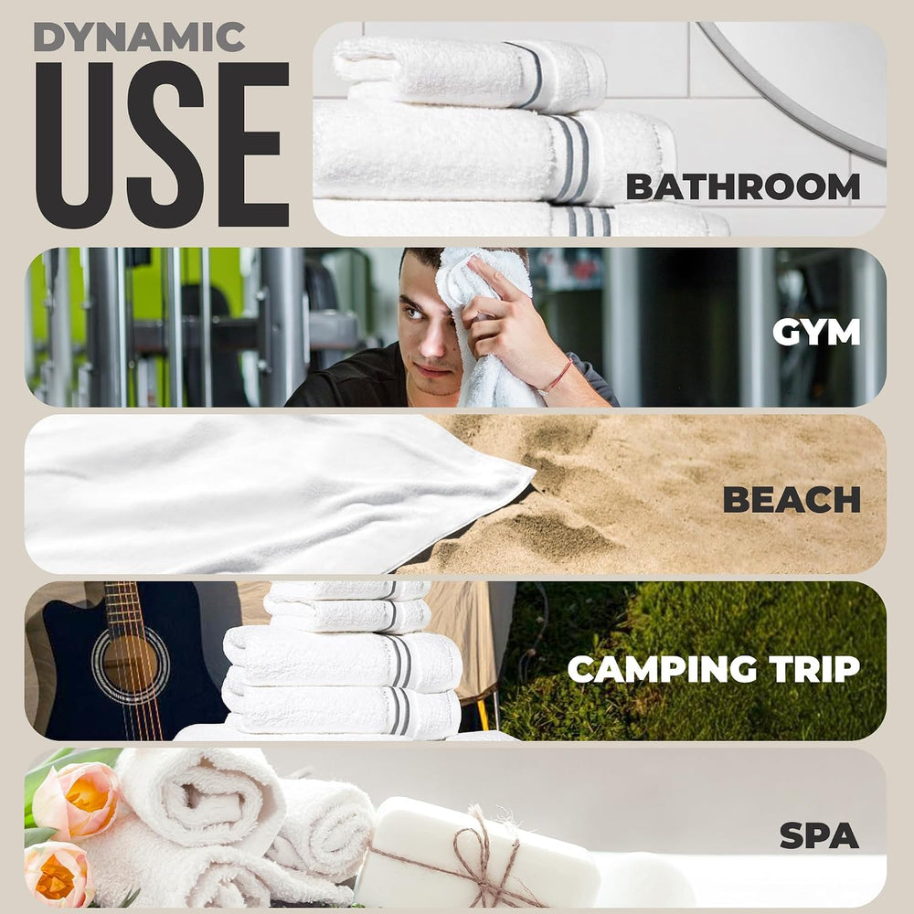 8-Piece Premium Towel Set, 2 Bath Towels, 2 Hand Towels, and 4 Wash Cloths, 1...