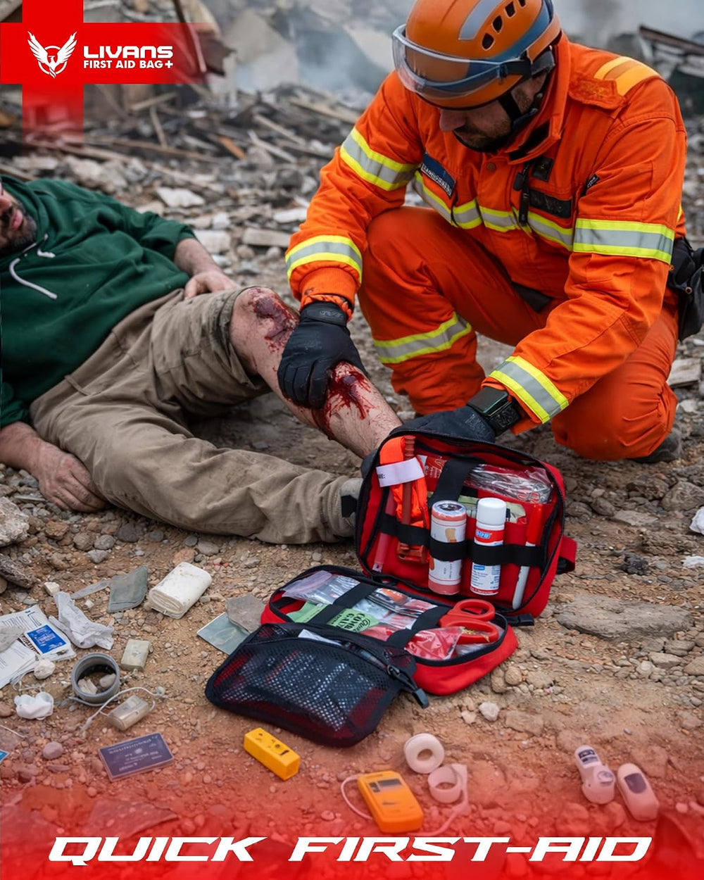 LIVANS Medical Bag, First Aid Bag Empty for Emergency & Trauma Kits