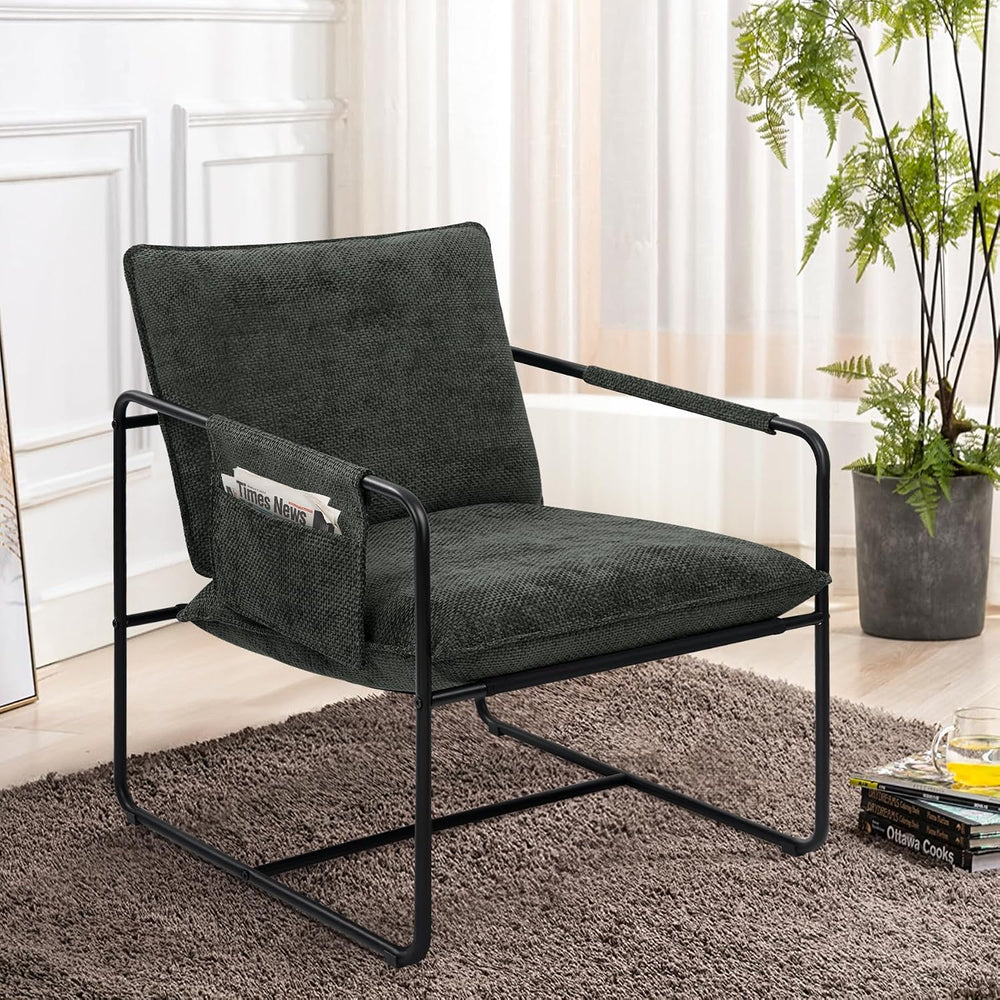 Nebuaegis Accent Chair with Metal Frame, Upholstered Living Room Chairs with ...