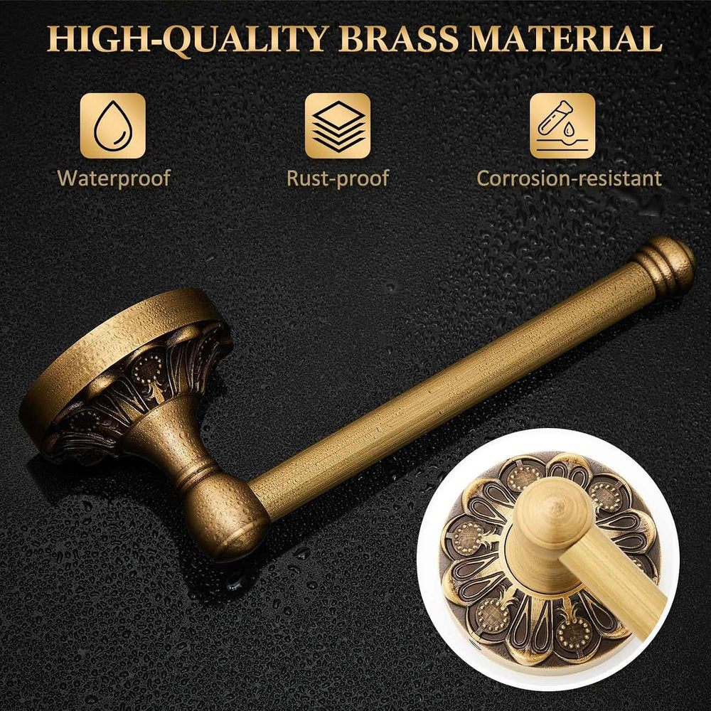 2 Pcs Toilet Paper Holder Towel Ring, Brass, Semi Circular