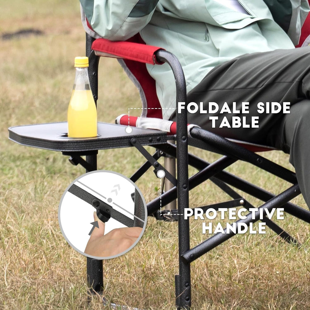 TIMBER RIDGE Lightweight Oversized Camping Chair, Aluminum Directors Chair wi...