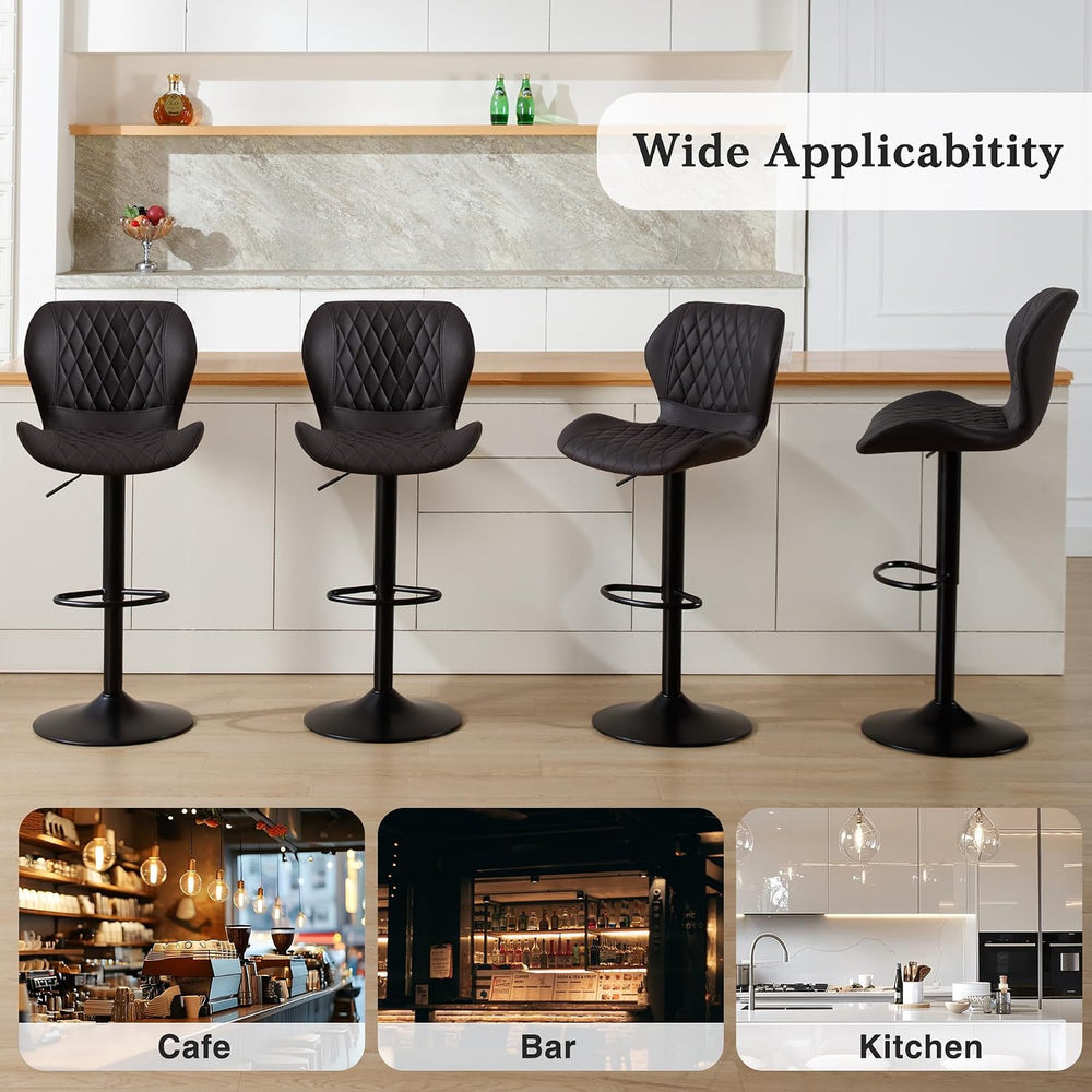 Modern Bar Stools, Swivel Barstools Counter Height with High Backrest, Adjust...