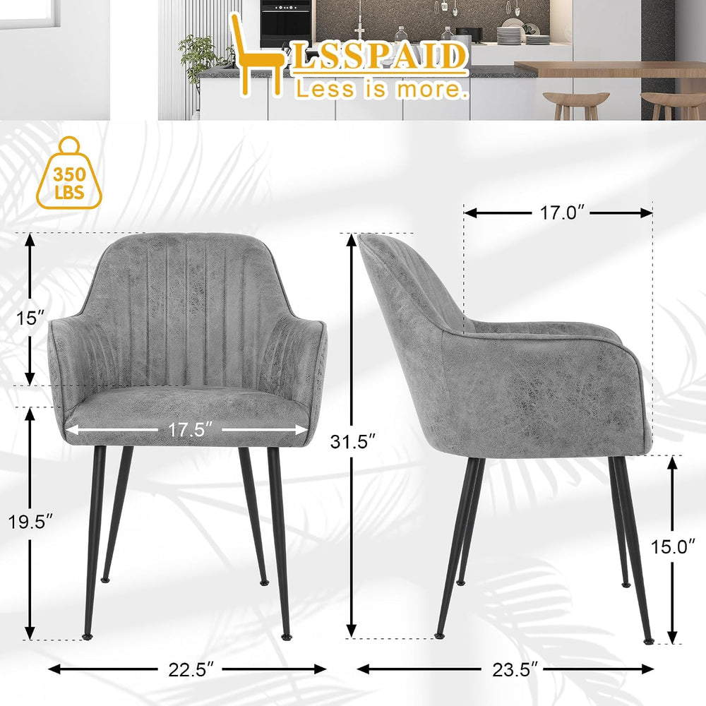 LSSPAID Dining Chairs Set of 2, Upholstered Faux Leather Modern Accent Vanity...