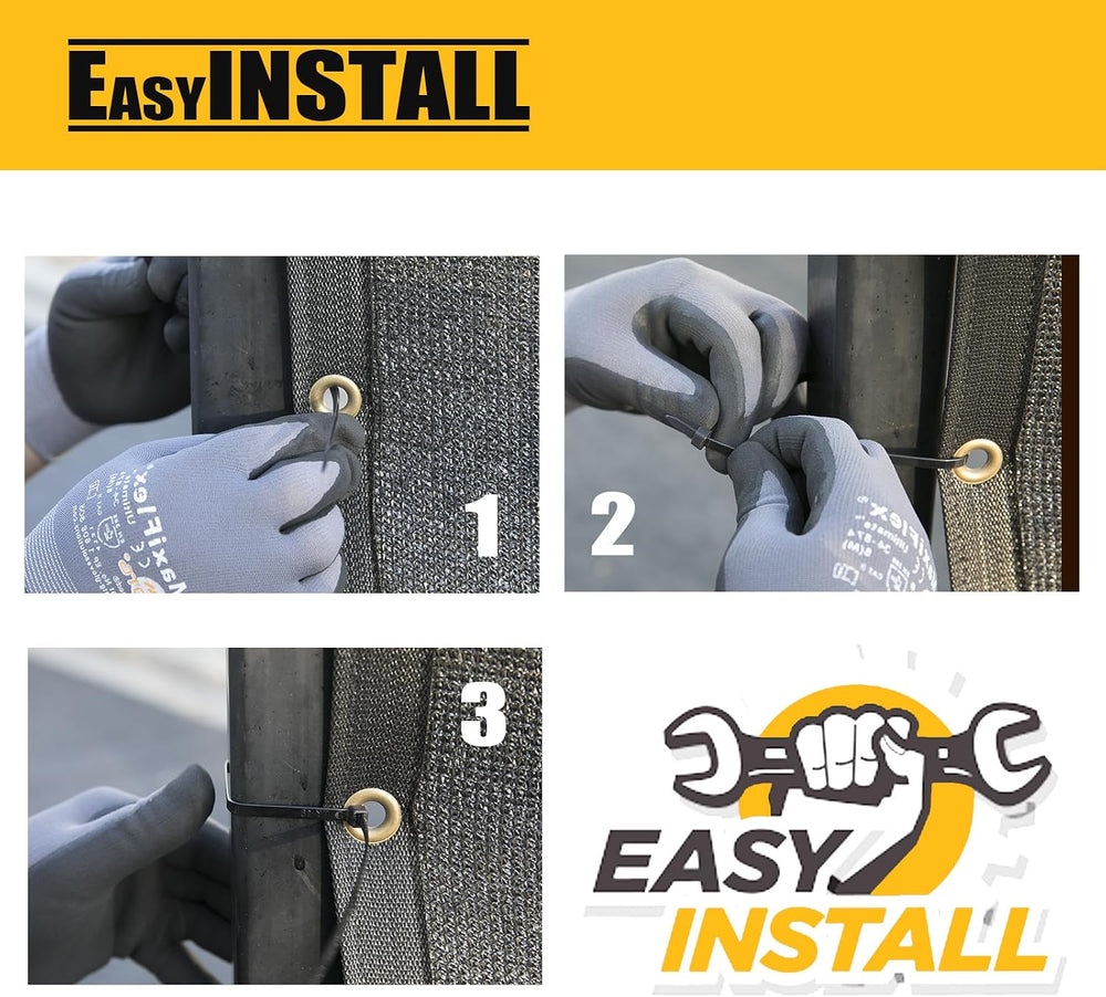 Customized 3' x 24' Beige Fence Privacy Screen,with Bindings & Gr...