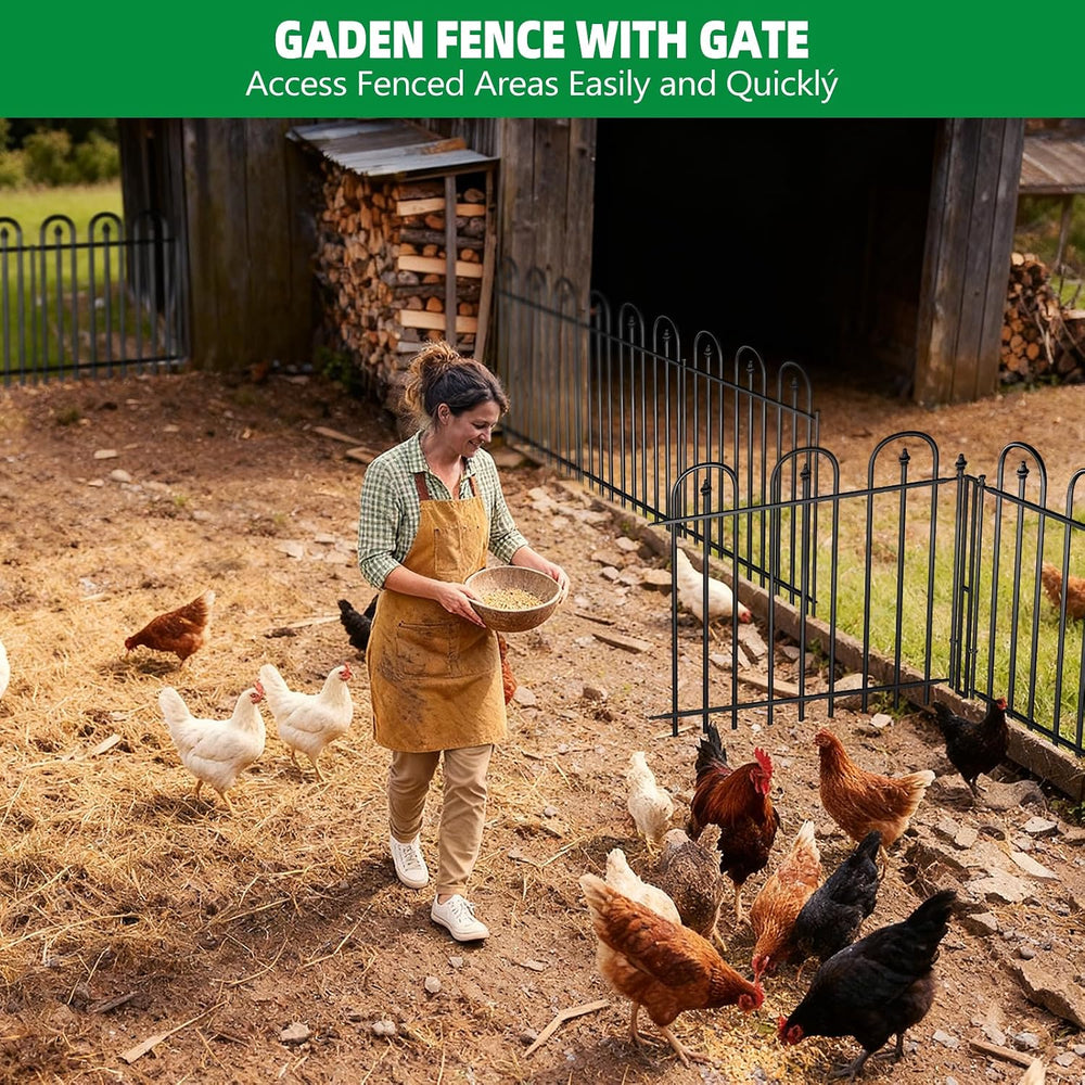 Garden Fence Animal Barrier - 10 Panels, 32 in(H) x 24 ft(L) No Dig Garden Fe...