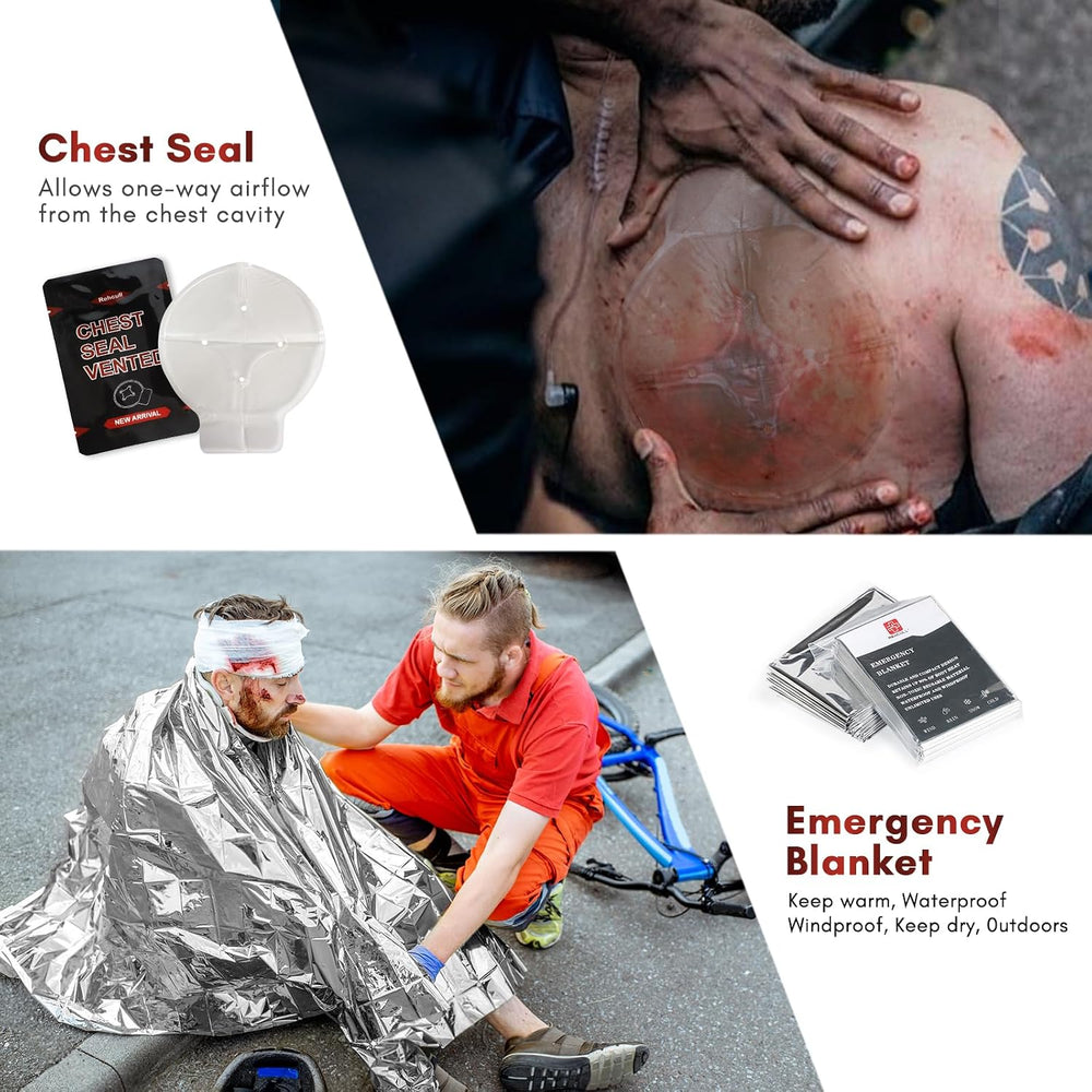 IFAK Refill Kit, Compact Emergency Medical First Aid Trauma Kits Survival Sup...