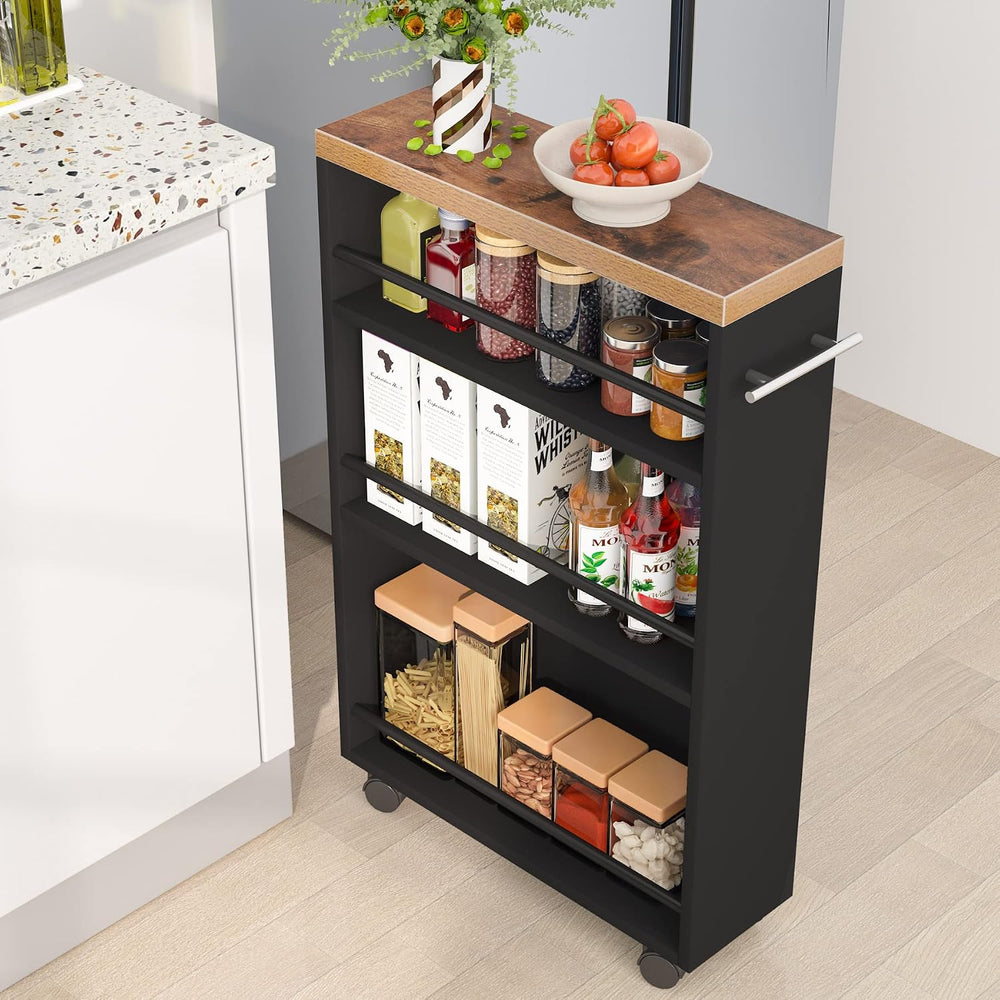 Tribesigns Slim Storage Cart, Rolling Narrow Kitchen Cart on Wheels for Small...