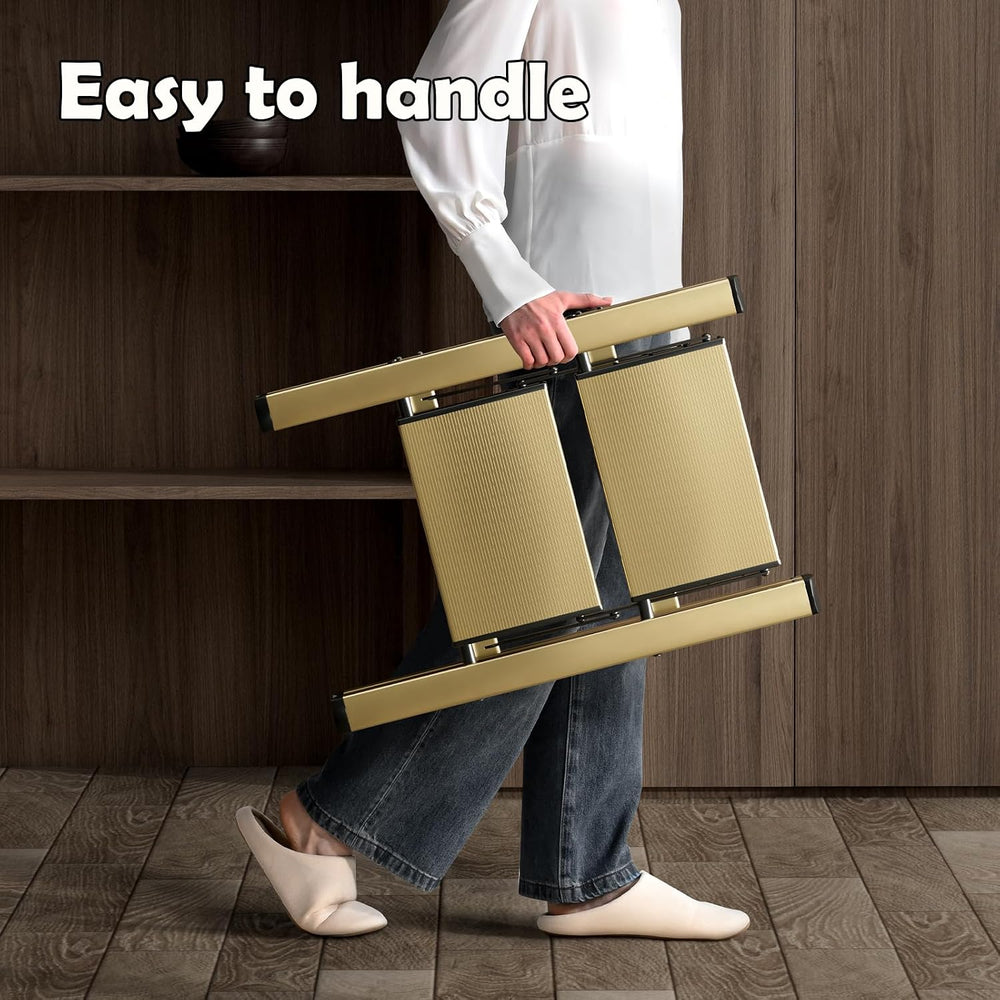 HillhutApex 2 Step Stool Foldable Ladder,Aluminum Step Ladder