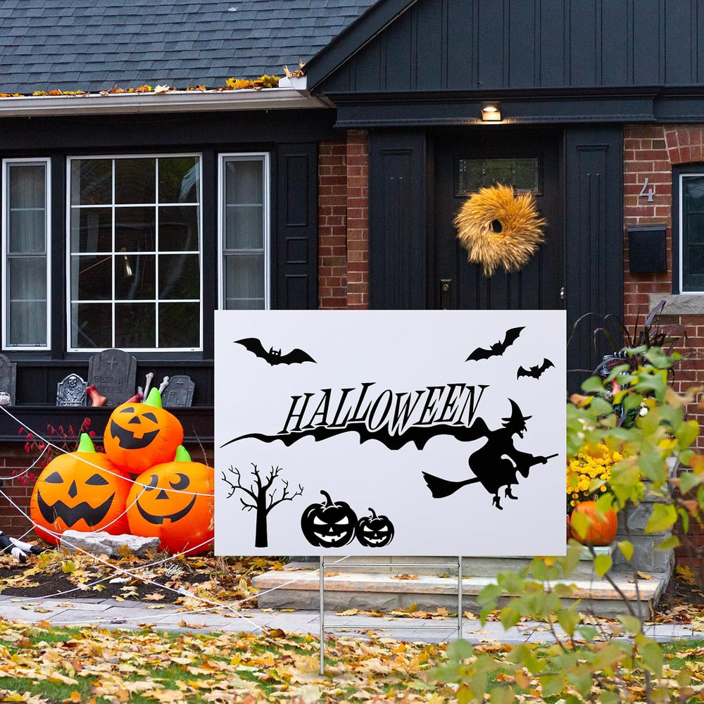 Leinuosen 10 Sets 24 x 36 Inch Blank Yard Signs with H Stakes