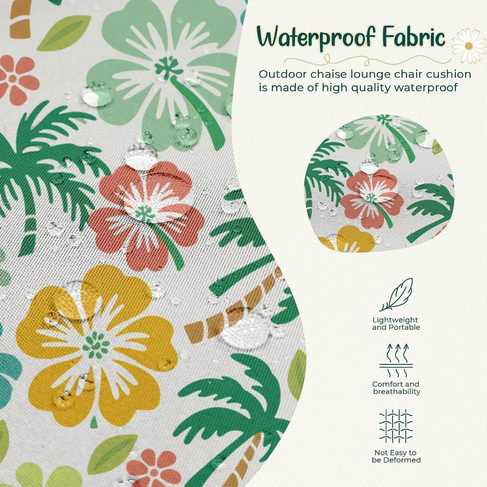 Outdoor Chaise Lounge Chair Cushions Set of 2 Waterproof 75.1x22.8x4.7" 5#