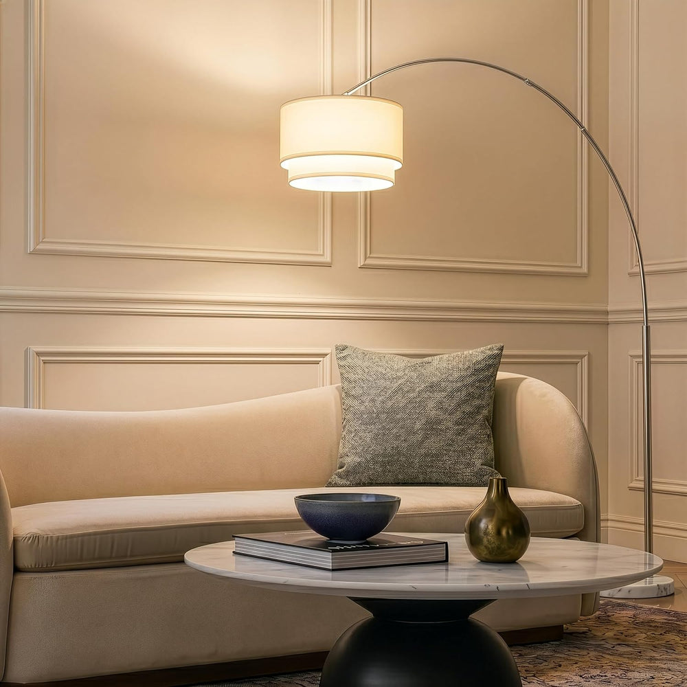 Brightech Mason Arc Floor Lamp - Modern Corner Standing Lamp with Unique Hang...