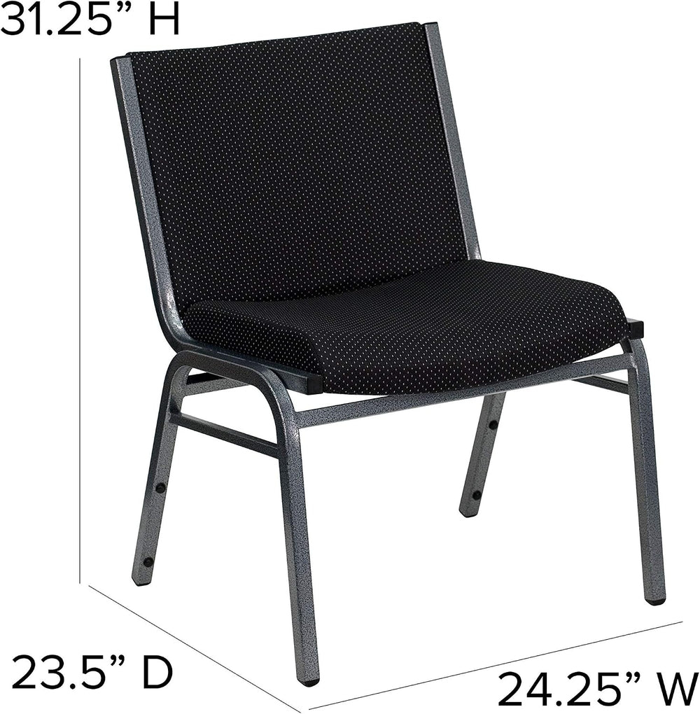 Flash Furniture Hercules Big & Tall Fabric Stack Chair, Black, 2-Pack