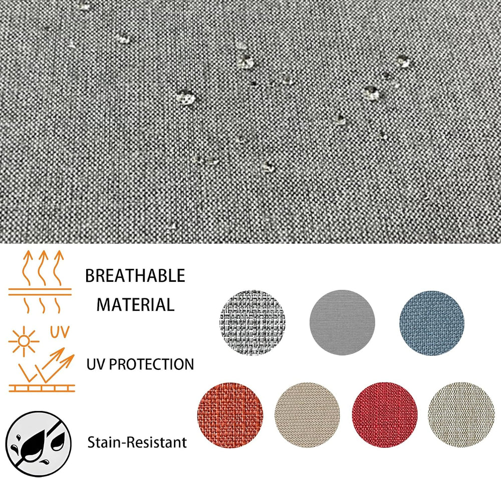 Goodgoods 22x24 Outdoor Deep Seat Cushions 2-Pack, 35D Foam, Light Gray