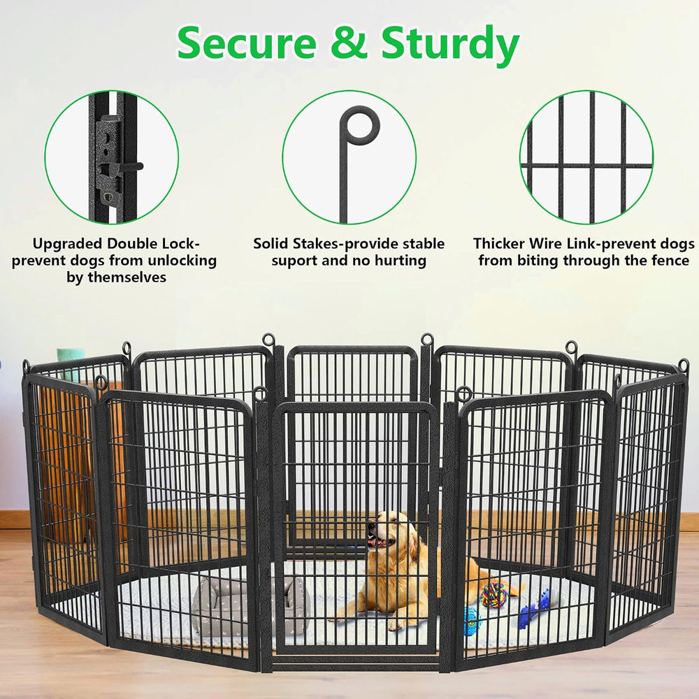 Decorative Garden Fence with Gate, 40 in(H) x 54 ft(L) Rustproof Metal Fence ...
