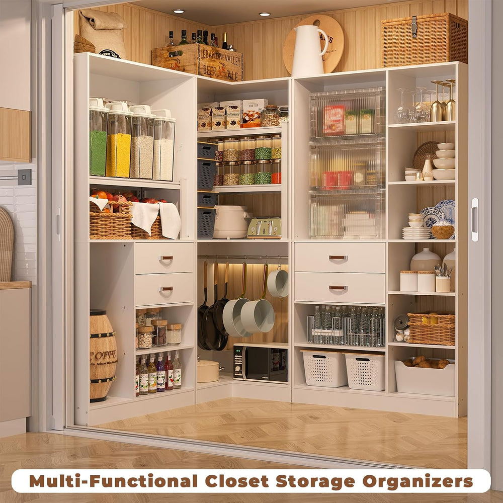 Armocity Freestanding Closet System with 3 Sets, 110'' Reversible Sta...