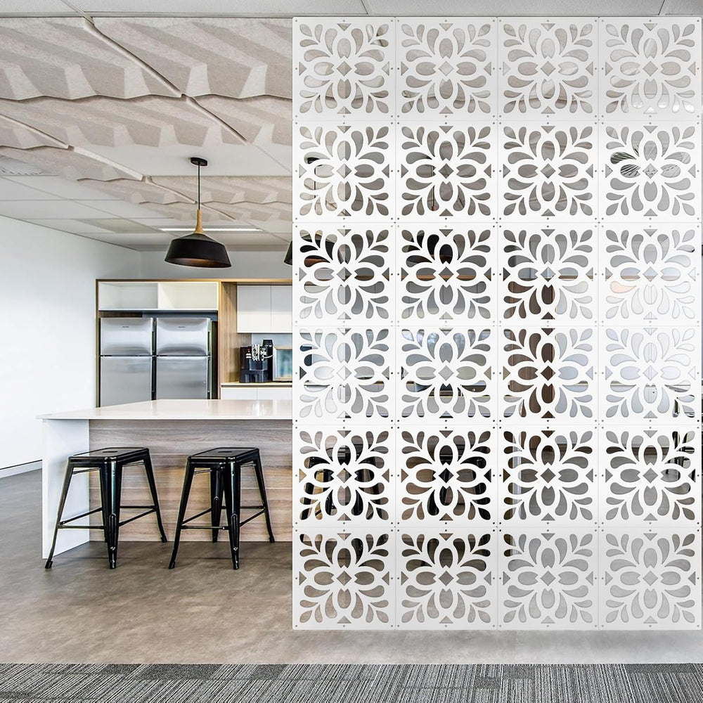24PCS Hanging Room Divider Wall Screen Panel Room Divider Panels- Leaves