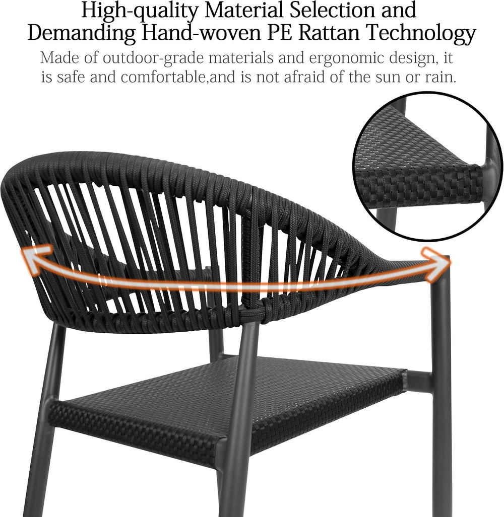 TWT Patio Dining Chairs Outdoor Stackable for All Weather, Breathable Textile...
