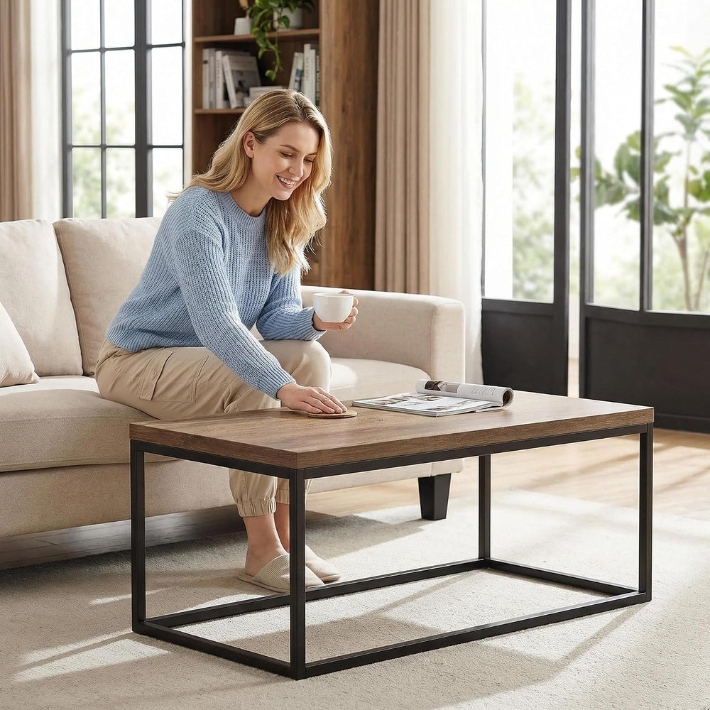CENSI 40" Walnut Coffee Table, Extra Thick 1.2" Top
