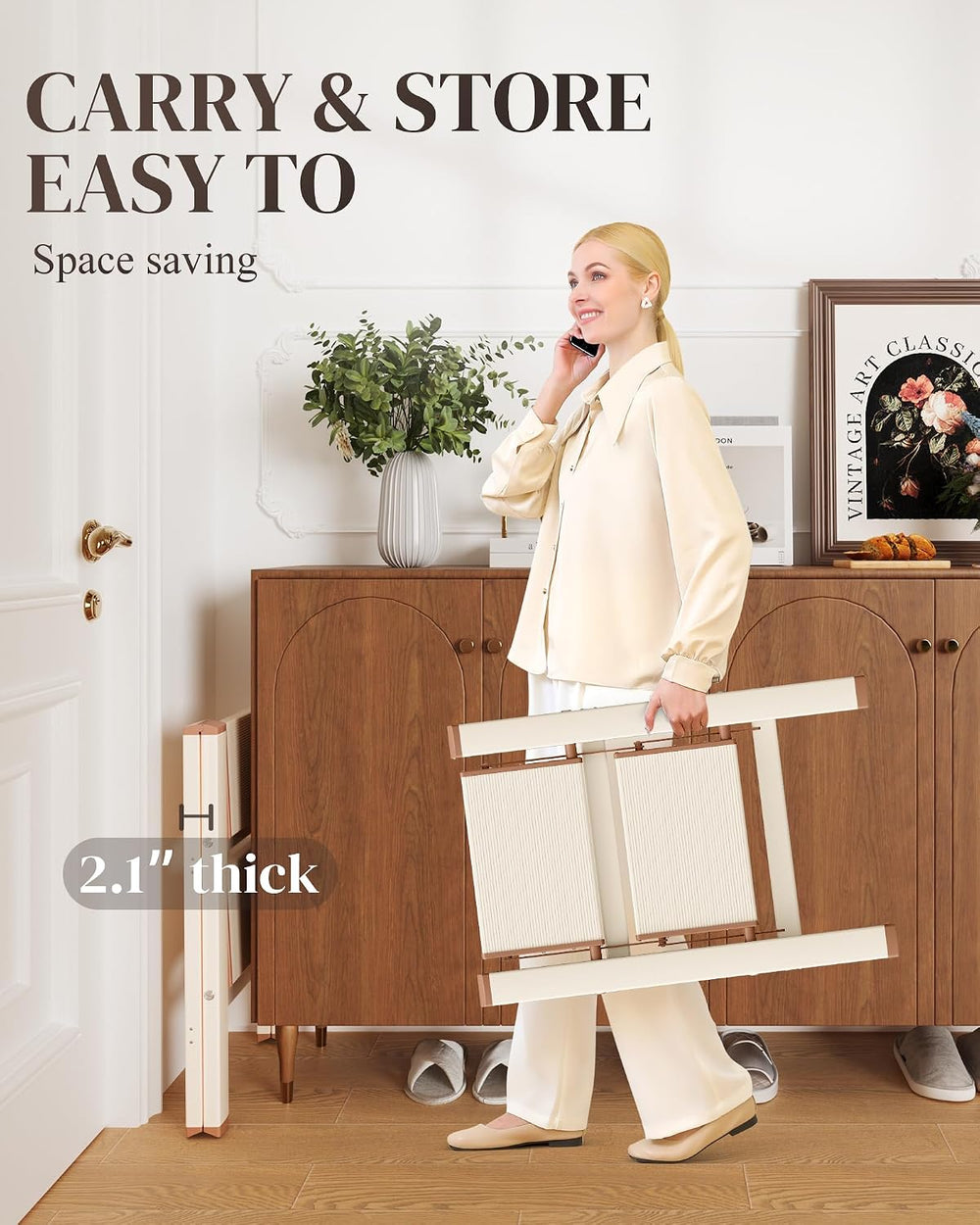 2 Step Ladder, Foldable Aluminum Step Stool with Anti-Slip Pedal