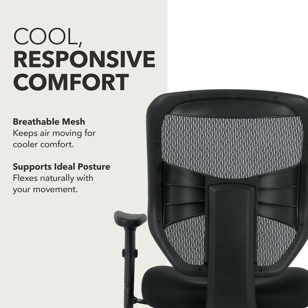 HON Prominent Ergonomic Stool, Footring, Office Desk Chair, Black