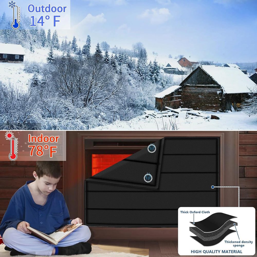 Magnetic Fireplace Cover 39"x32" Fireplace Draft Stopper Blocker In...